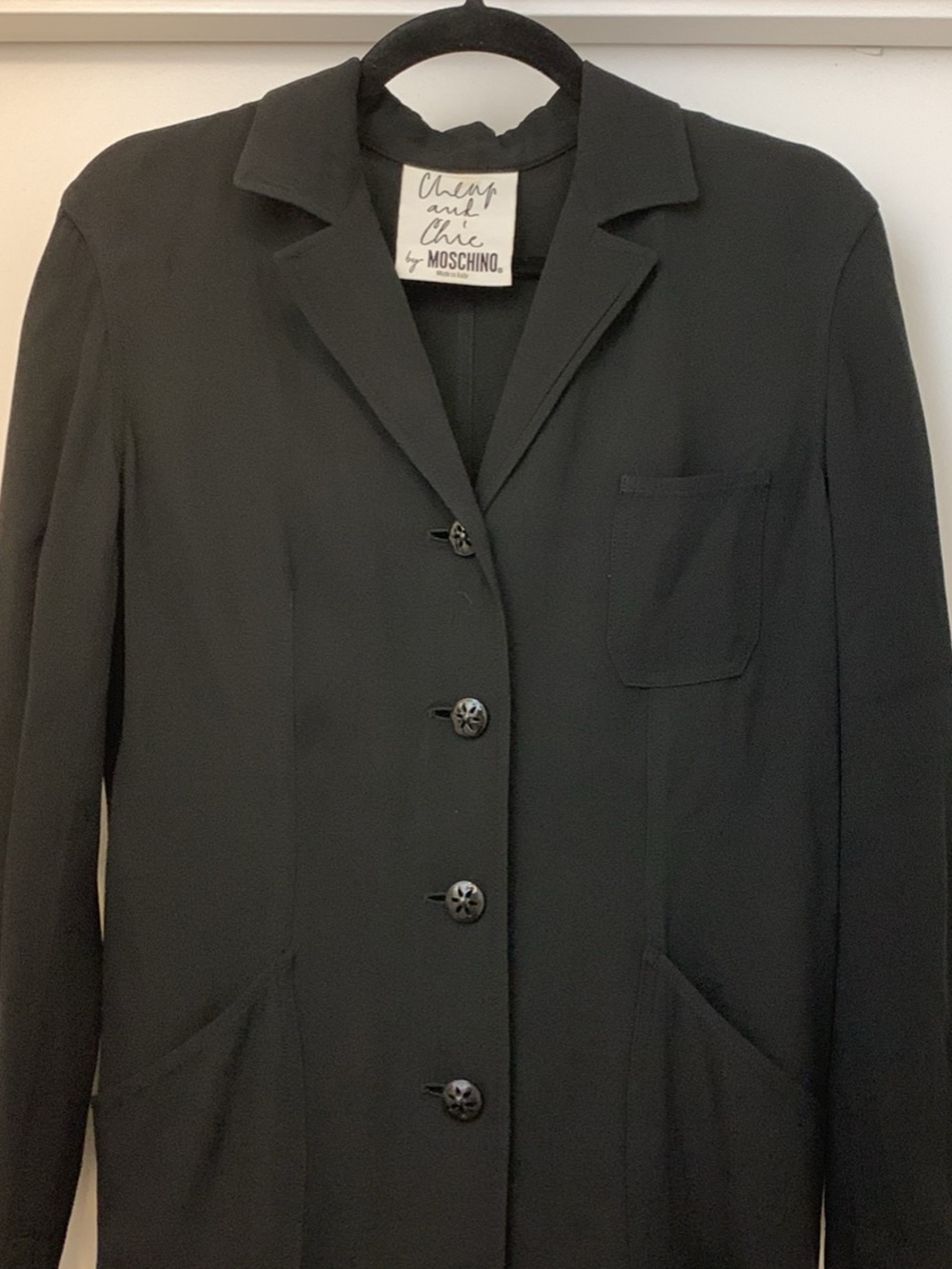 Moschino Black Single-Breasted Women's Blazer with Notch Lapel